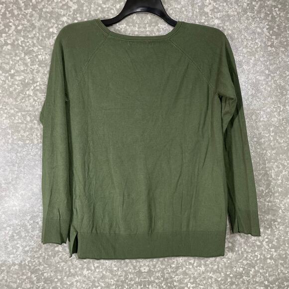 French Quarter Women's Minimalist Olive Green Sweater - Size Large - Raglan - Picture 6 of 6